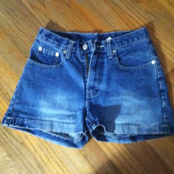 High waisted jean shorts