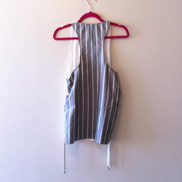 Alexander Wang Silk Combo Pocket Tank with Cording - Picture 3 of 4