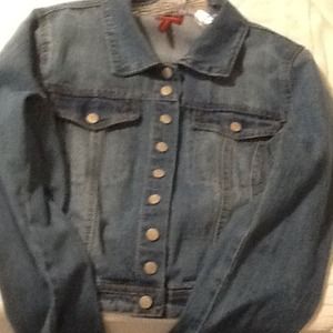 Blue jean jacket.