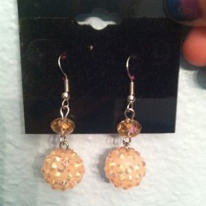 Pink disco ball earrings