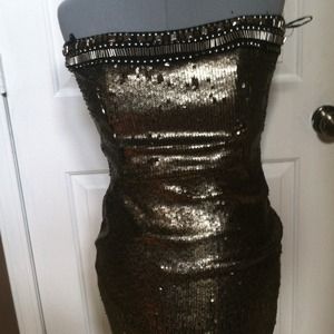 Gold party dress
