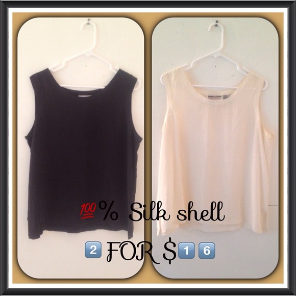 💋SOLD IN BUNDLE💋💯% Silk Shell blouse. 2 for 1