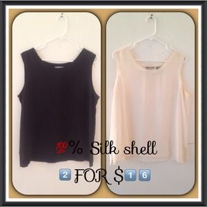 💋SOLD IN BUNDLE💋💯% Silk Shell blouse. 2 for 1