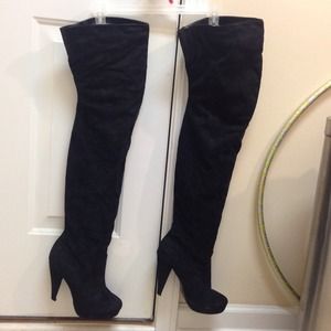 Black thigh high boots / heels
