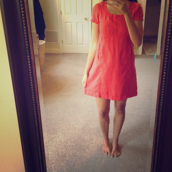 Orange linen dress from Anthro!