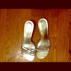 Silver party sandals