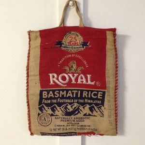 Royal Basmati Rice Burlap Tote