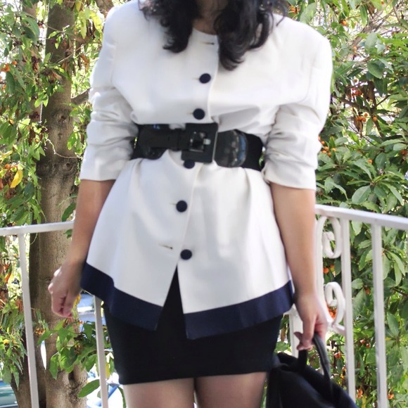 Christian Dior Navy and White Blazer