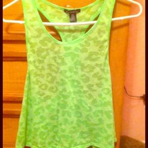 Neon green racerback tank