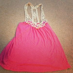 Pink crochet Tank - Rue21