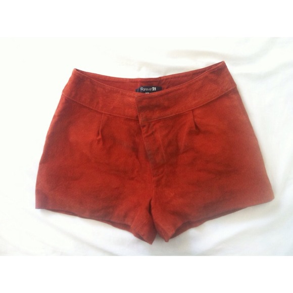 High waisted leather shorts