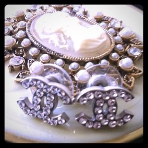 Authentic CHANEL Earrings with original backings