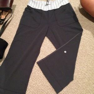 Wide leg Capri lulu lemon charcoal grey