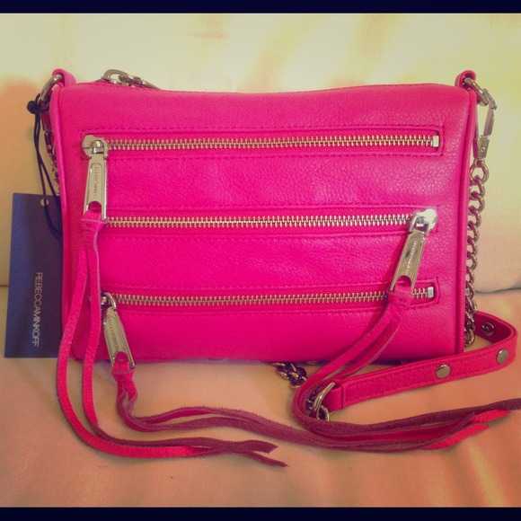 REBECCA MINKOFF Mini 5-Zip Clutch - Poppy Pink