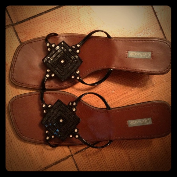 Classy Black Sequined Shoes