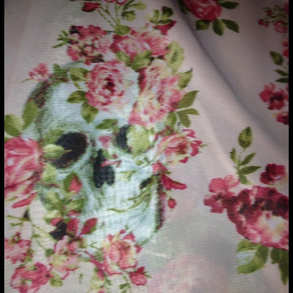 PNKchiffon skull floral high low skirt⭕️PROMISED⭕️ - Picture 4 of 4