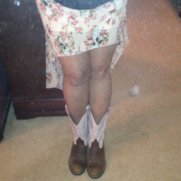 PNKchiffon skull floral high low skirt⭕️PROMISED⭕️ - Picture 3 of 4