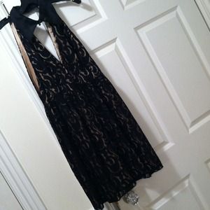 Sexy black lace with nude lining