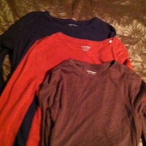 Long sleeve t-shirt bundle- navy, orange,brown