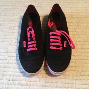 Size 6.5 black and pink vans!