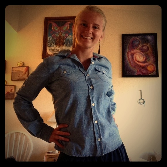 Mossimo Tops - Donated! Light Blue Button-Up Shirt