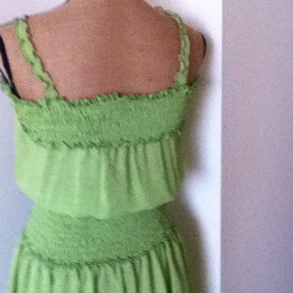SOLD Lime Green with Sequins Dress - Picture 3 of 4