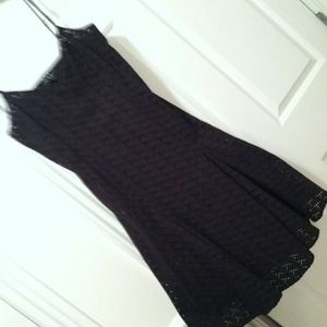 Sexy black cotton eyelet dress