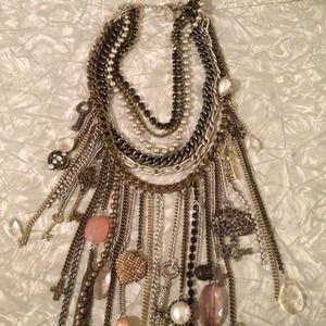 Long multi chain necklace