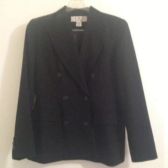 Black double breasted jacket INC. size 10p