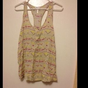 🚫SOLD🚫Taupe Aztec design racer back top