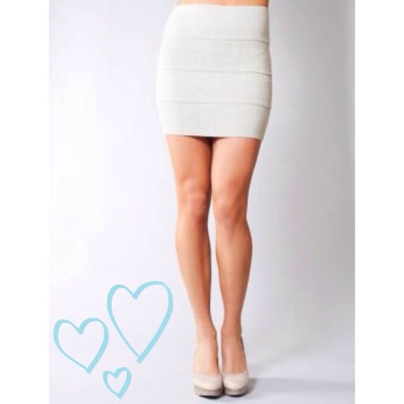 Pleasure Doing Business 4 Band Skirt - Grey/White