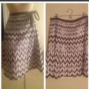 SALE! SPARKLE! Chocolate Chevron Sequin Skirt