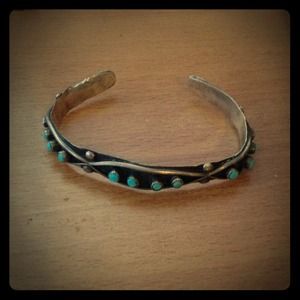 Beautiful real silver and turquoise bracelet!