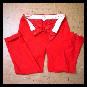 j crew cafe capri burnt orange pants sz 00p