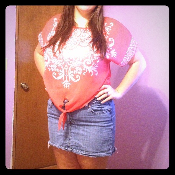 Shirt and skirt outfit