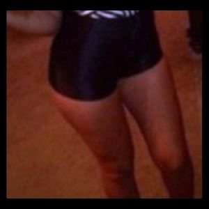 Black Bebe Faux Leather and Spandex Shorts