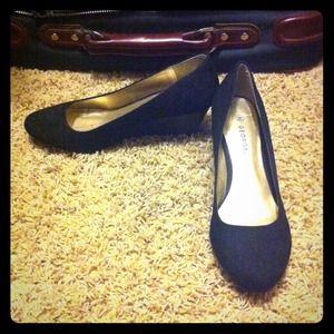 George 2 inch black wedges