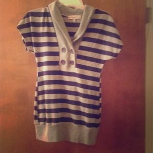 Women's Purple and Grey Slouchy Top