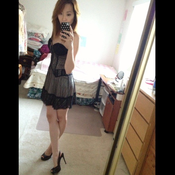 🔴SOLD🔴🎉HOST PICK🎉Black Bebe Bustier Dress