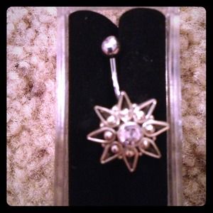 Starburst belly button ring