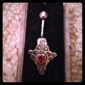 Heart belly button ring