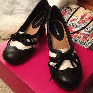 Black & White Oxford Style Heels