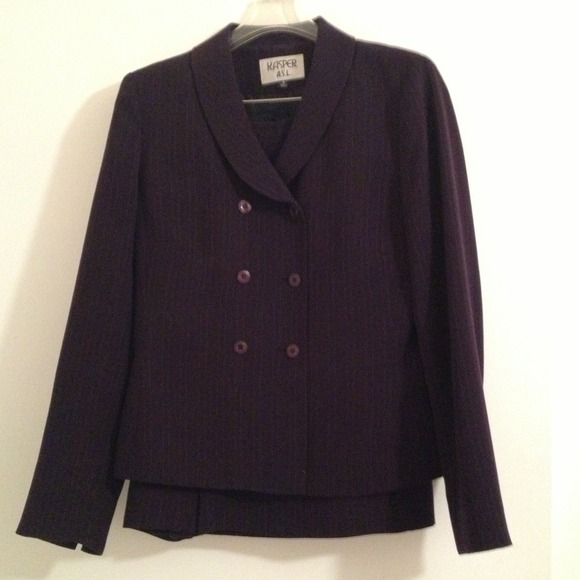 Plum colored suit with skirt size 8