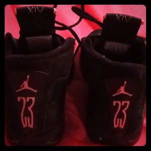 Light pink with black woman's Jordan's size 7.5