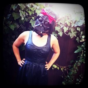 Laser Cut Faux Leather Bustier Black Dress