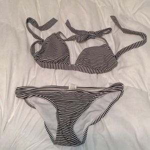 Black/White stripe bikini size Small!