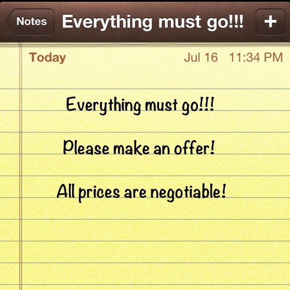 Everything must go sale!