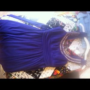 Purple Beaded SemiFormal Dress