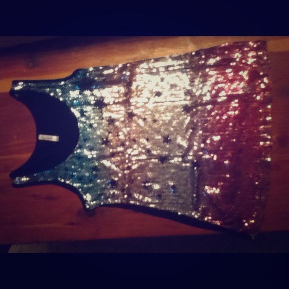 Fading Rainbow Star Sequin Tank Top!