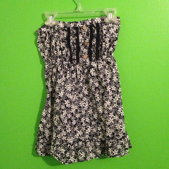 Strapless floral top